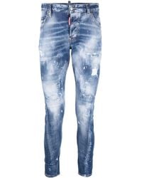Herren Bekleidung Jeans Röhrenjeans DSquared² Baumwolle Skinny-Jeans im Distressed-Look in Blau für Herren 