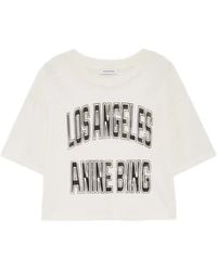 Anine Bing - Johnny Cropped T-Shirt - Lyst