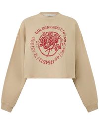 Golden Goose - Cropped Logo-Print Sweater - Lyst