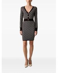Guess - Mini-Jurk Met Monogram-Print En V-Hals - Lyst