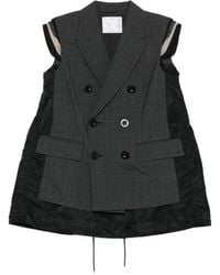 Sacai - Glen チェック ベスト - Lyst