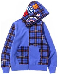 A Bathing Ape - Shark Check Hoodie - Lyst