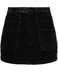 Izzue - Kurze Jeans-Shorts mit Logo-Bund - Lyst