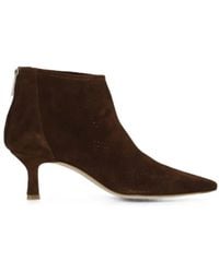 The Seller - Perforated-Suede Ankle Boots - Lyst