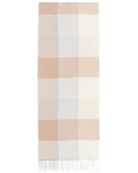 Lardini - Check-Pattern Fringed Scarf - Lyst