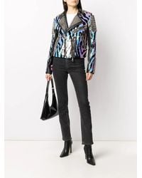Philipp Plein - Zebra Leather Biker Jacket - Lyst