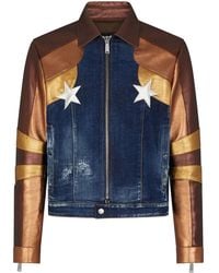 DSquared² - Brown Pornstar Panelled Denim Jacket - Lyst