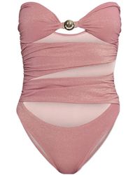 Moschino - Smiley Lurex Jersey One-Piece Swimsuit - Lyst