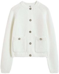 TOTEME - Hammered Button Cotton Cardigan - Lyst