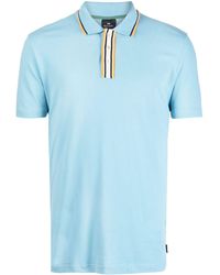 PS by Paul Smith - Stripe-detail Cotton Polo Shirt - Lyst