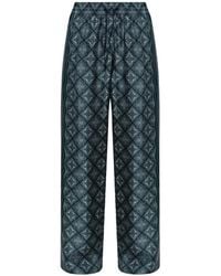 CASABLANCA - Pantalon Palazzo En Soie À Motif Monogrammé - Lyst