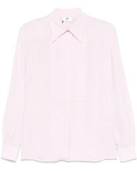 Elisabetta Franchi - Pleated Front Viscose Shirt - Lyst
