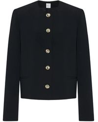 Rosetta Getty - Chaqueta con cuello redondo y botón dorado - Lyst