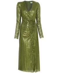 Self-Portrait - Rhinestone Mesh Wrap Midi Dress - Lyst