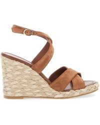 Stuart Weitzman - Alyssa Wedge-Sandalen Mit Überkreuzten Riemen - Lyst