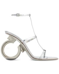 Ferragamo - Elina 105mm メタリック サンダル - Lyst