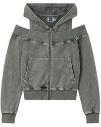 Izzue - Cold-Shoulder Zip-Up Hoodie - Lyst