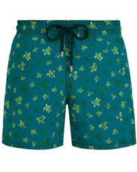 Vilebrequin - Ronde Des Tortues-print Embroidered Swim Shorts - Lyst