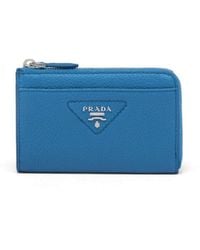 Prada - Triangle-logo Leather Key Case - Lyst