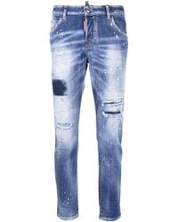 DSquared² - Vaqueros Capri Con Efecto Envejecido - Lyst