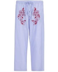 BAZISZT - Pantalon À Fleurs Brodées - Lyst
