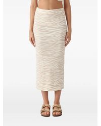 MC2 Saint Barth - Lane Zebra-Print Ribbed Midi Skirt - Lyst