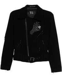 Y's Yohji Yamamoto - Bead-Embellished Belted Jacket - Lyst