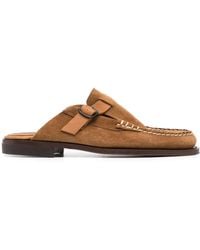 Hereu - Round-Toe Buckle-Detail Mules - Lyst