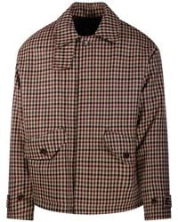 Costumein - Check-Pattern Button-Fastening Jacket - Lyst