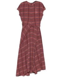 Bimba Y Lola - Garnet Checked Fluid Dress With Flare - Lyst