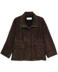 Nour Hammour - High-Collar Leather Jacket - Lyst