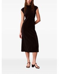 Calvin Klein - Plissé-Effect Cap-Sleeves Dress - Lyst