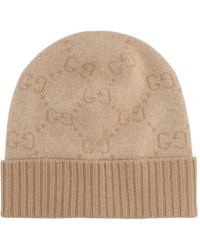 Gucci - Geribbelde Muts Met Jacquard Print - Lyst