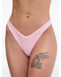 Guess - Bas De Bikini À Ornements En Strass - Lyst