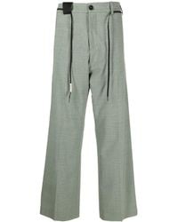 Marni - Check-Pattern Wide-Leg Trousers - Lyst