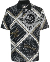 Just Cavalli - Paisley-print Cotton Polo Shirt - Lyst