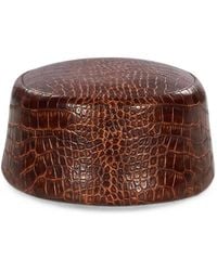 ROWEN ROSE - Croc-Effect Pillbox Hat - Lyst