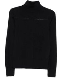 Seventy - High-Neck Fine-Knit Sweater - Lyst