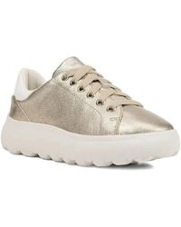 Geox - Spherica Ec 4.1 Metallic-Leather Lace-Up Sneakers - Lyst
