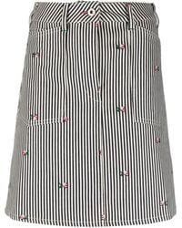 KENZO - Striped Denim Skirt - Lyst