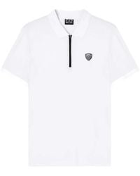 EA7 - Polo Zippé À Patch Logo - Lyst