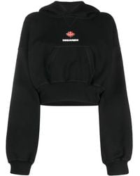 DSquared² - Baseball-Cap Cotton Cropped Hoodie - Lyst