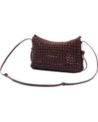Bimba Y Lola - Small Burgundy Plaited Leather Crossbody Bag - Lyst
