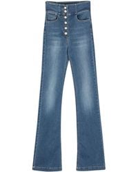 Elisabetta Franchi - Bootcut-Jeans Mit Hohem Bund - Lyst