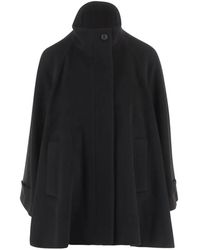 Tagliatore - Leila High-Neck Wool Cape Jacket - Lyst
