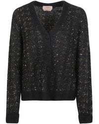Twinset - Cardigan En Jacquard À Motif Pied-De-Poule - Lyst