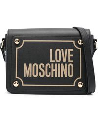 Love Moschino - Sac à bandoulière en cuir à logo imprimé - Lyst