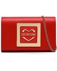 Love Moschino - Logo-Plaque Chain-Strap Clutch Bag - Lyst