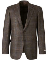 Canali - Single-Breasted Checked Blazer - Lyst