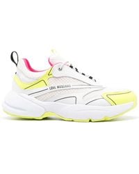 Love Moschino - Logo-Print Panelled Mesh Sneakers - Lyst